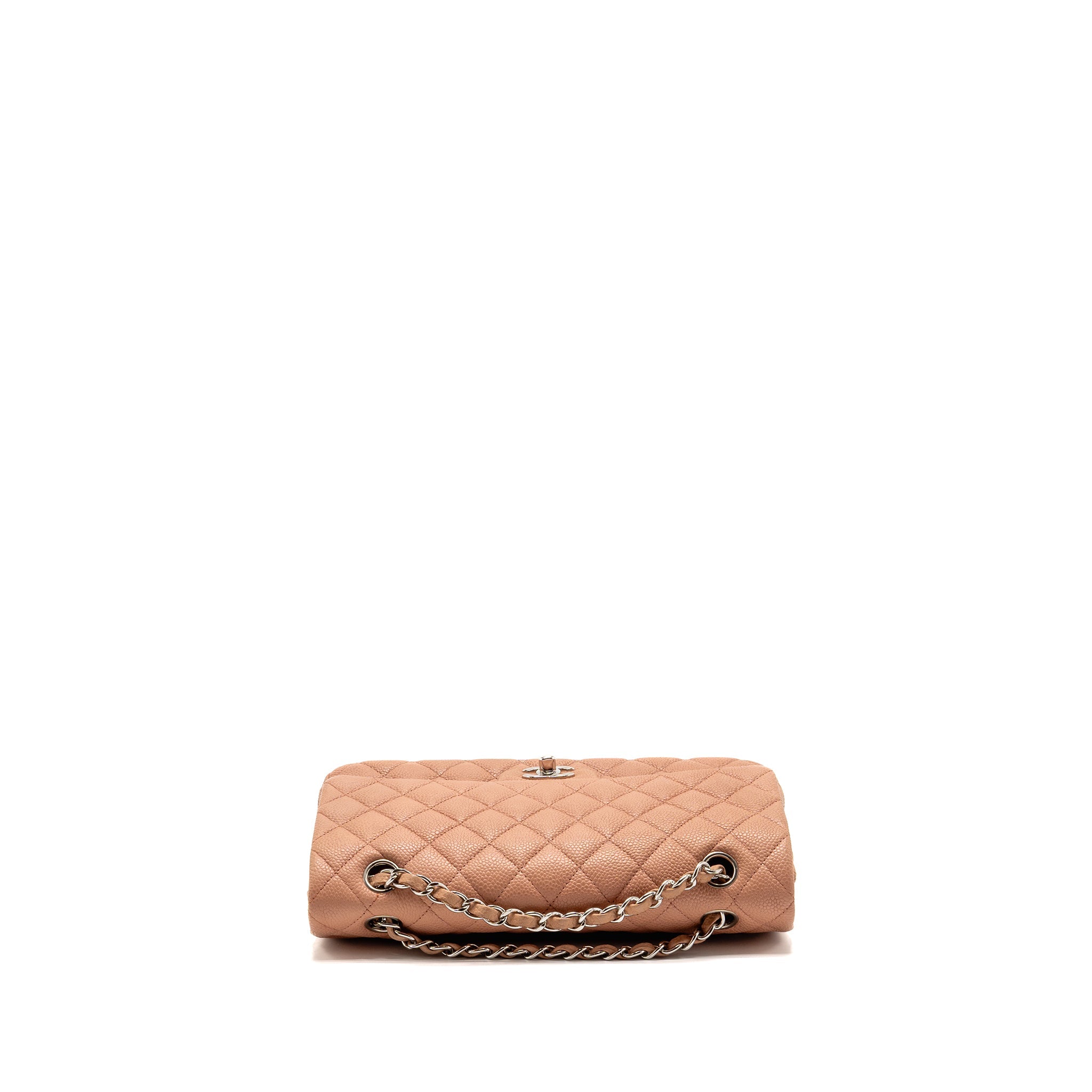chanel-medium-classic-double-flap-bag-caviar-dark-pink-shw