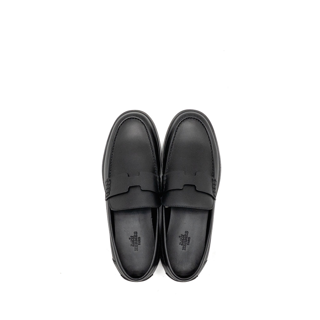 hermes-size-37-mocassins-hitch-loafer-glazed-calfskin-black