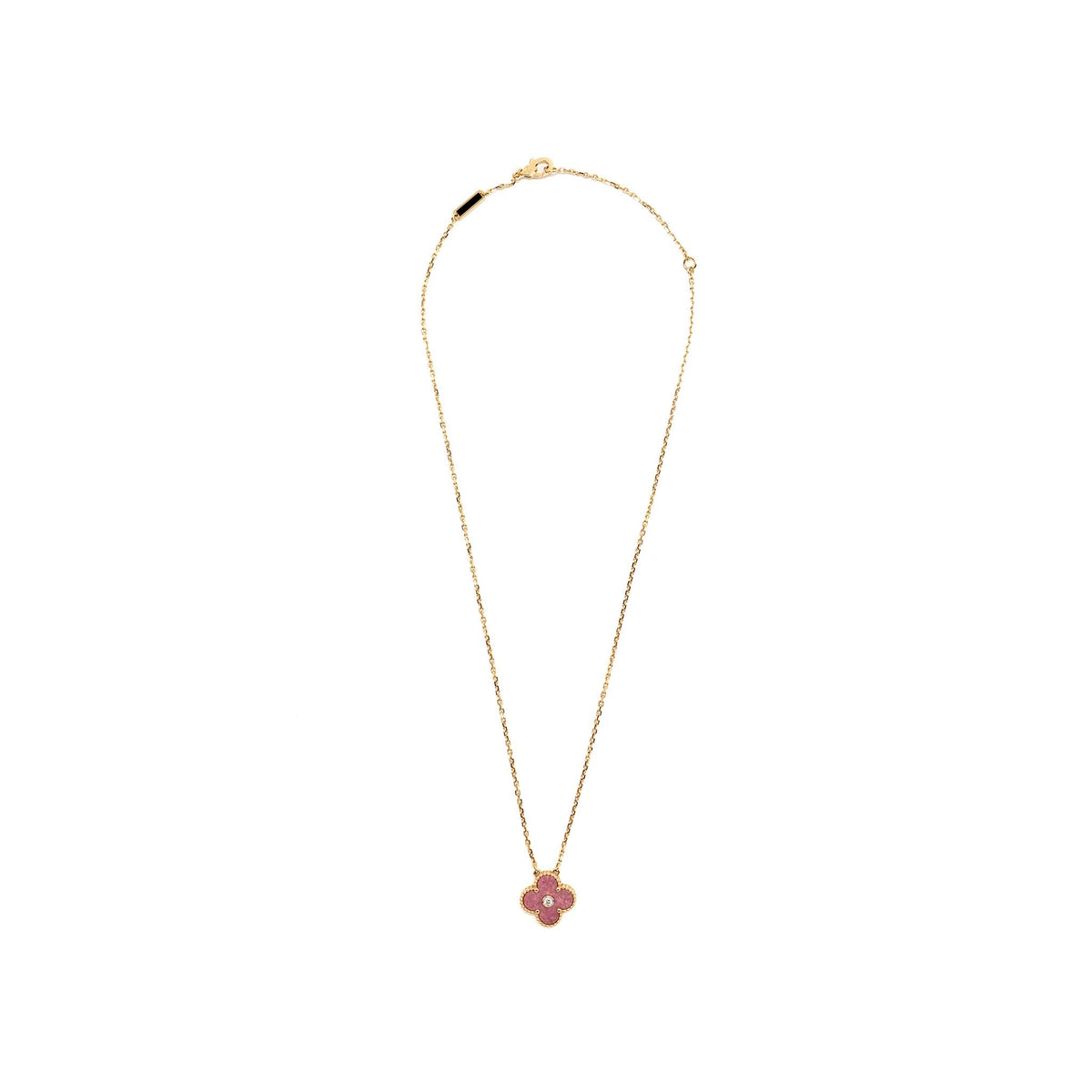 VAN CLEEF HOLIDAY & ARPELS 2021 HOLIDAY PENDANT RHODONITE ROSE GOLD WITH DIAMONDS