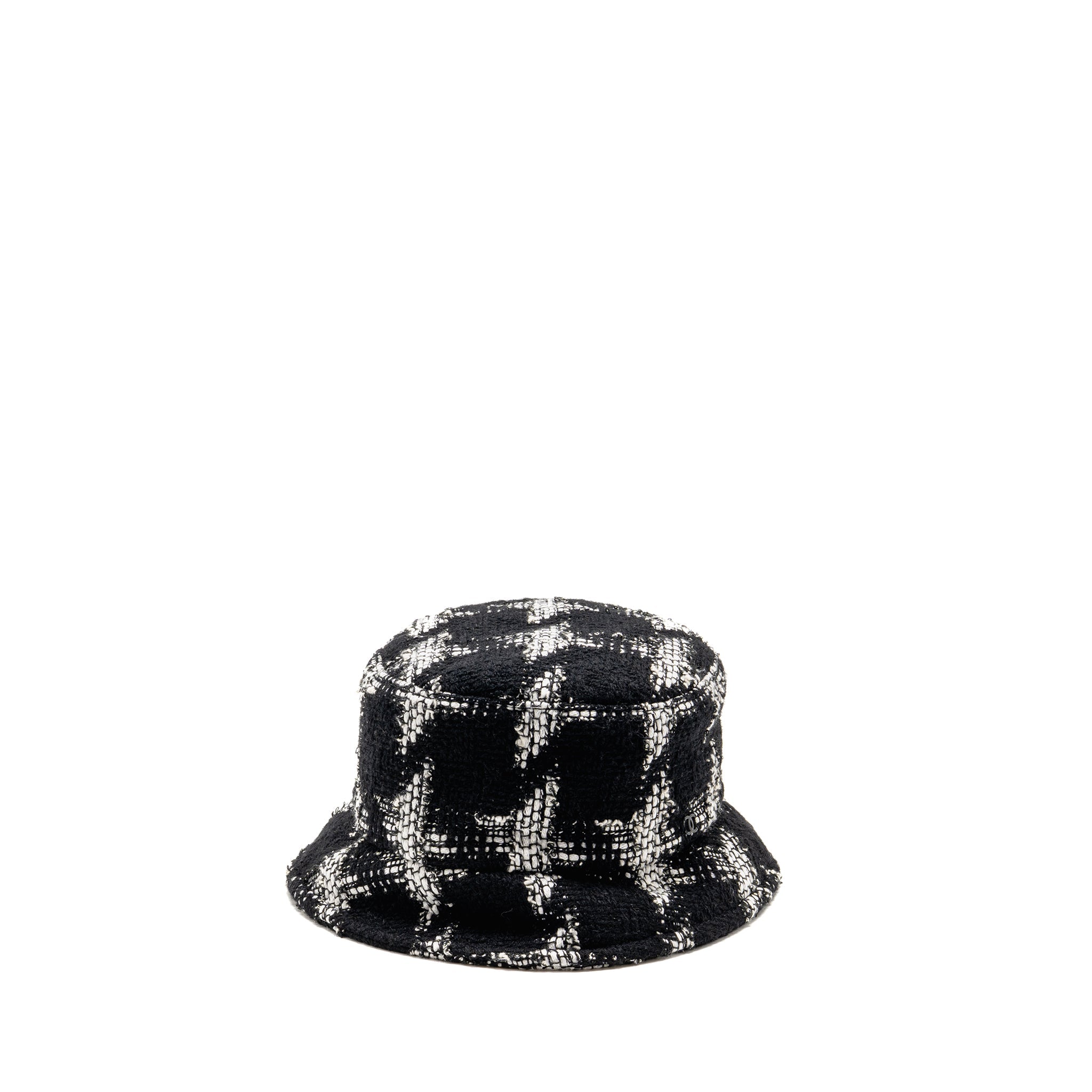 chanel-size-s-bucket-hat-tweed-black-white