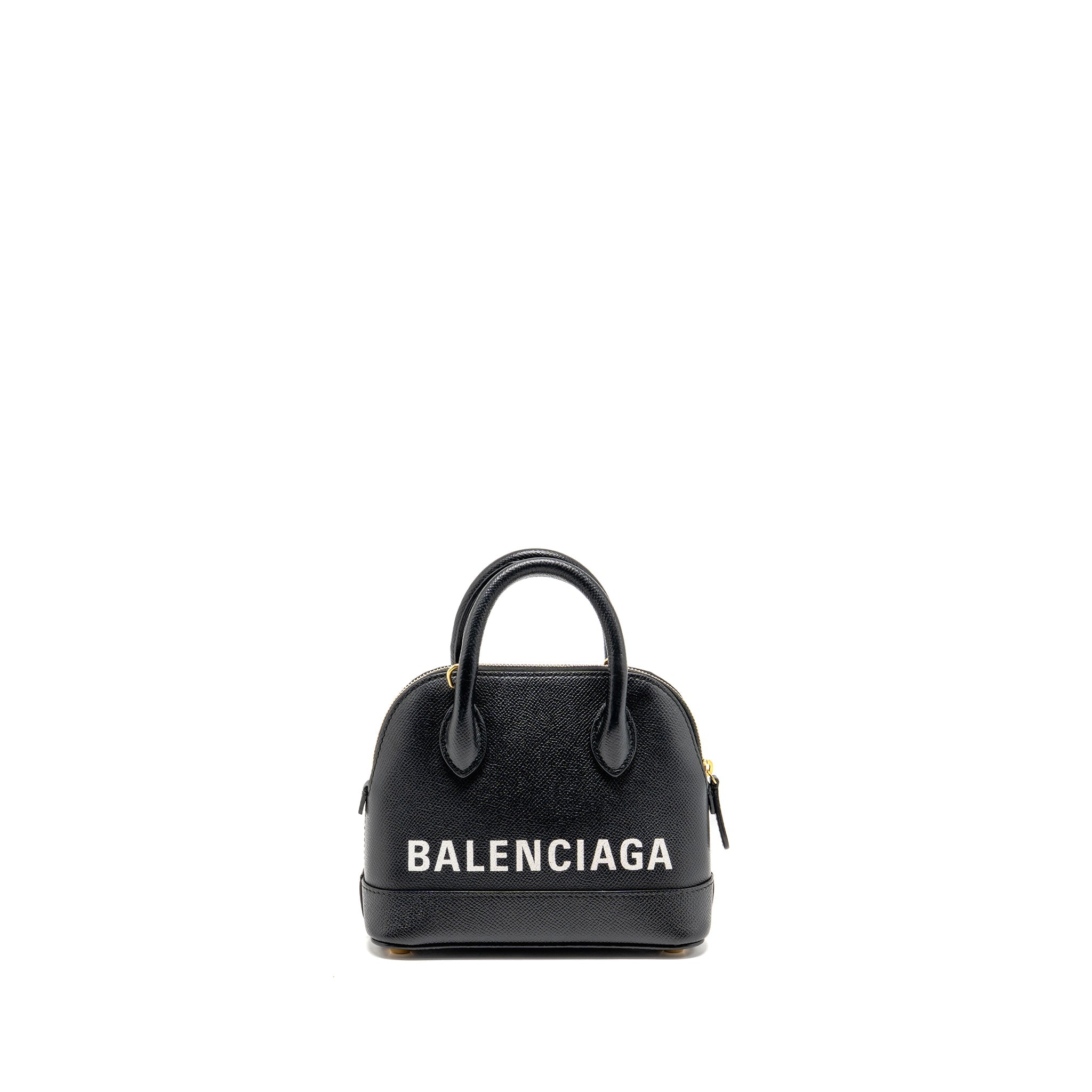 balenciaga-ville-graffiti-top-handle-bowling-bag-xxs-grained-calfskin-black-white-ghw-copy