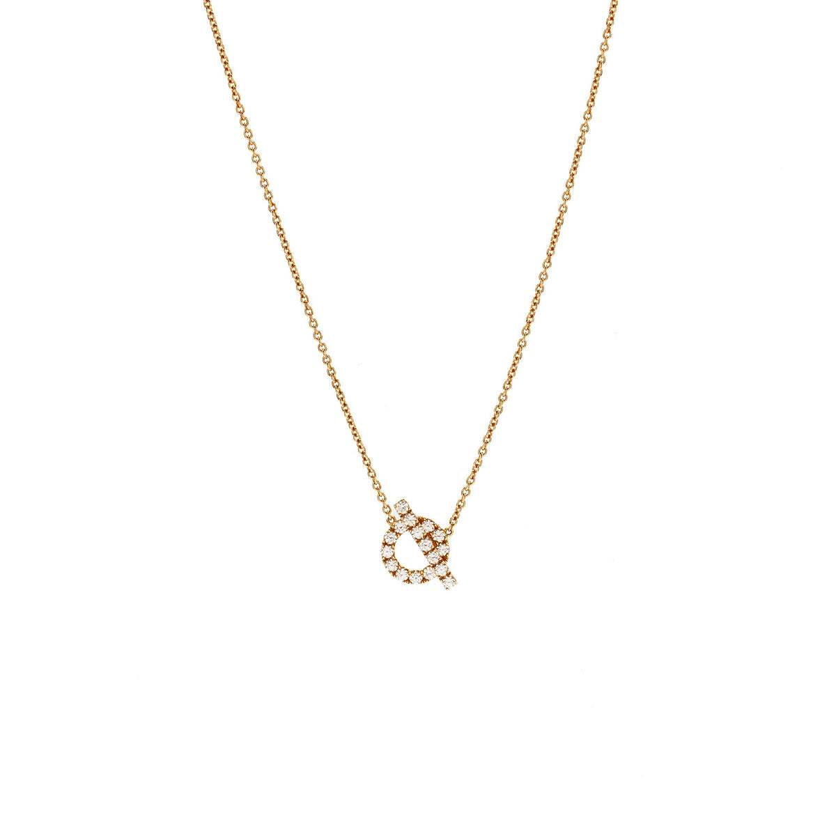 HERMES FINESSE PENDANT ROSE GOLD WITH DIAMONDS