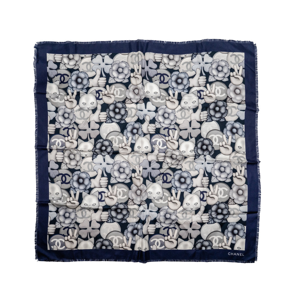 chanel-emoticon-print-cc-cats-silk-scarf-navy-multicolour