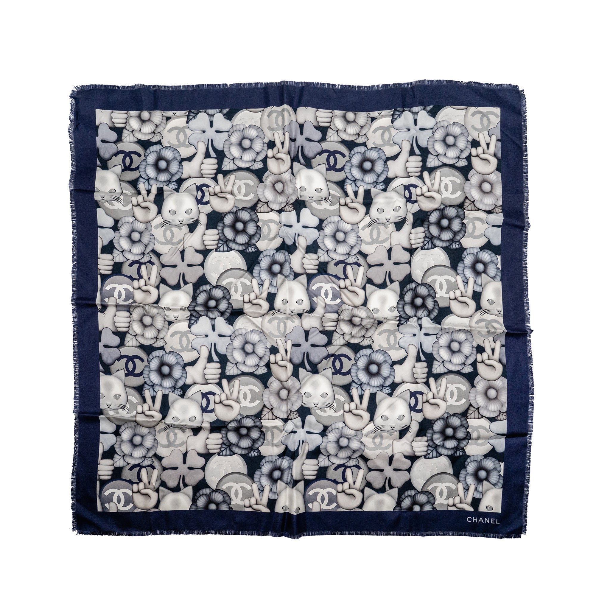 chanel-emoticon-print-cc-cats-silk-scarf-navy-multicolour