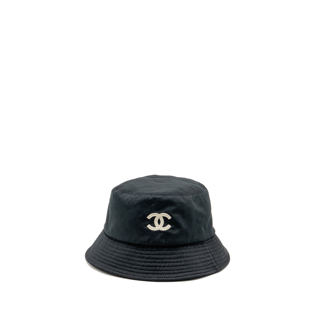 chanel-size-s-cc-logo-bucket-hat-cotton-black
