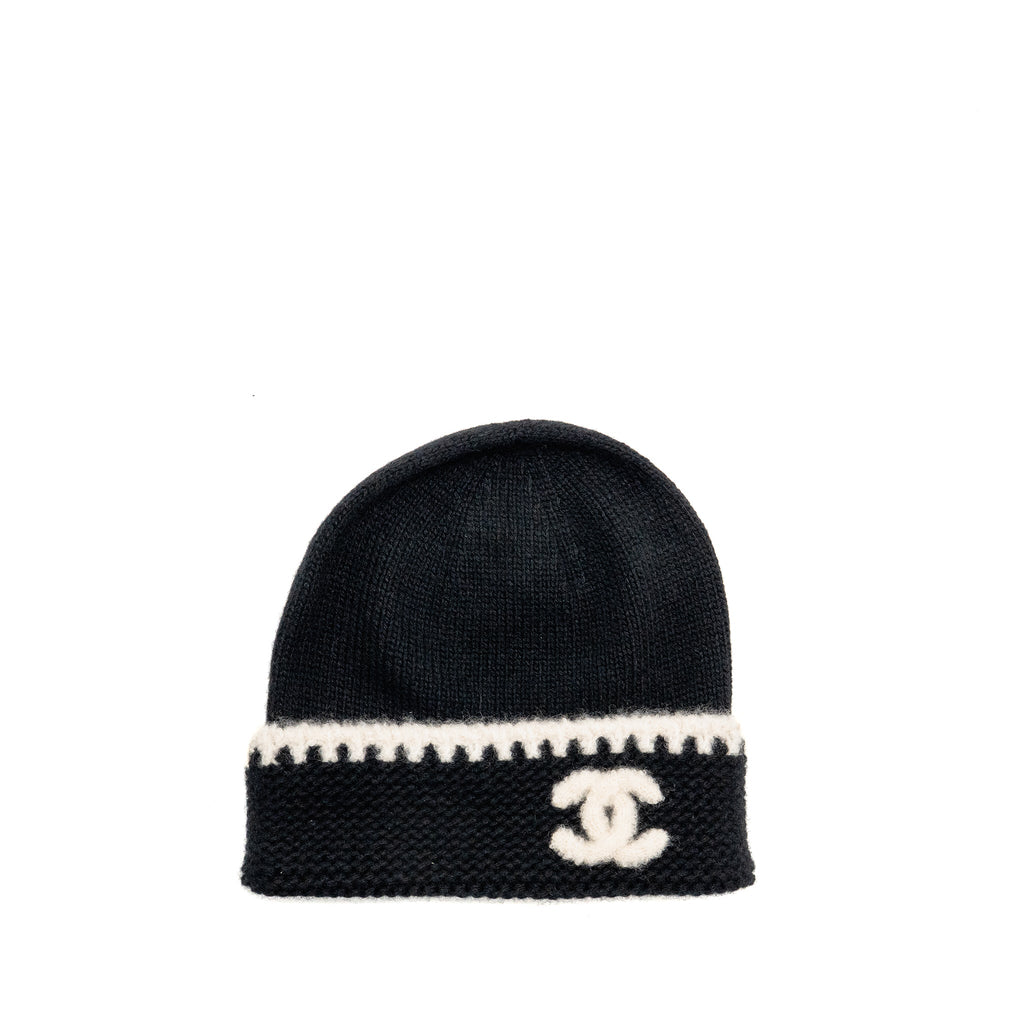 chanel-beanie-hat-black-white