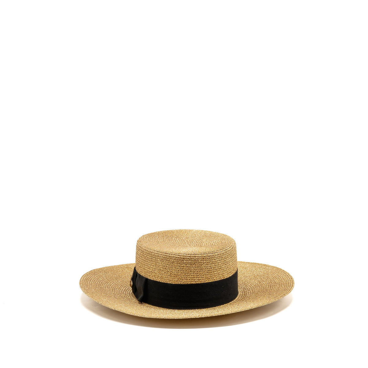 gucci-size-s-56cm-bow-and-metal-bee-detailed-lame-papier-hat-straw-effect-fabric-gold-black