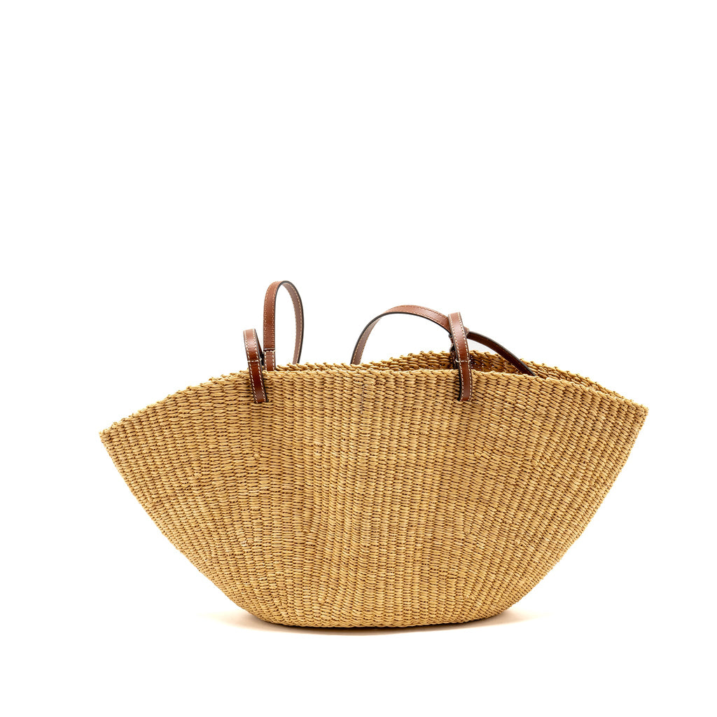 loewe-anagram-shell-basket-tote-bag-raffia-leather-brown-beige