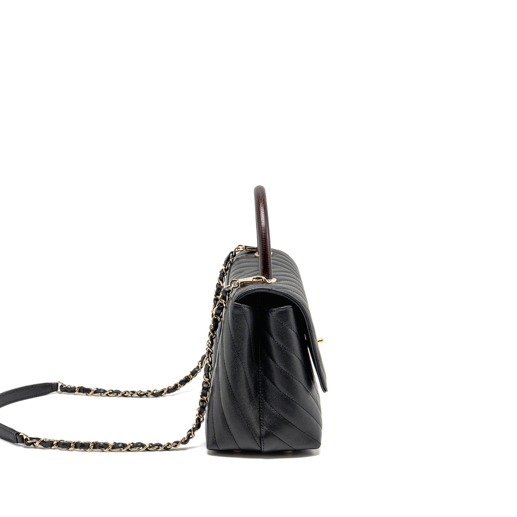 chanel-medium-chevron-coco-handle-caviar-black-burgundy-handle-lghw-copy