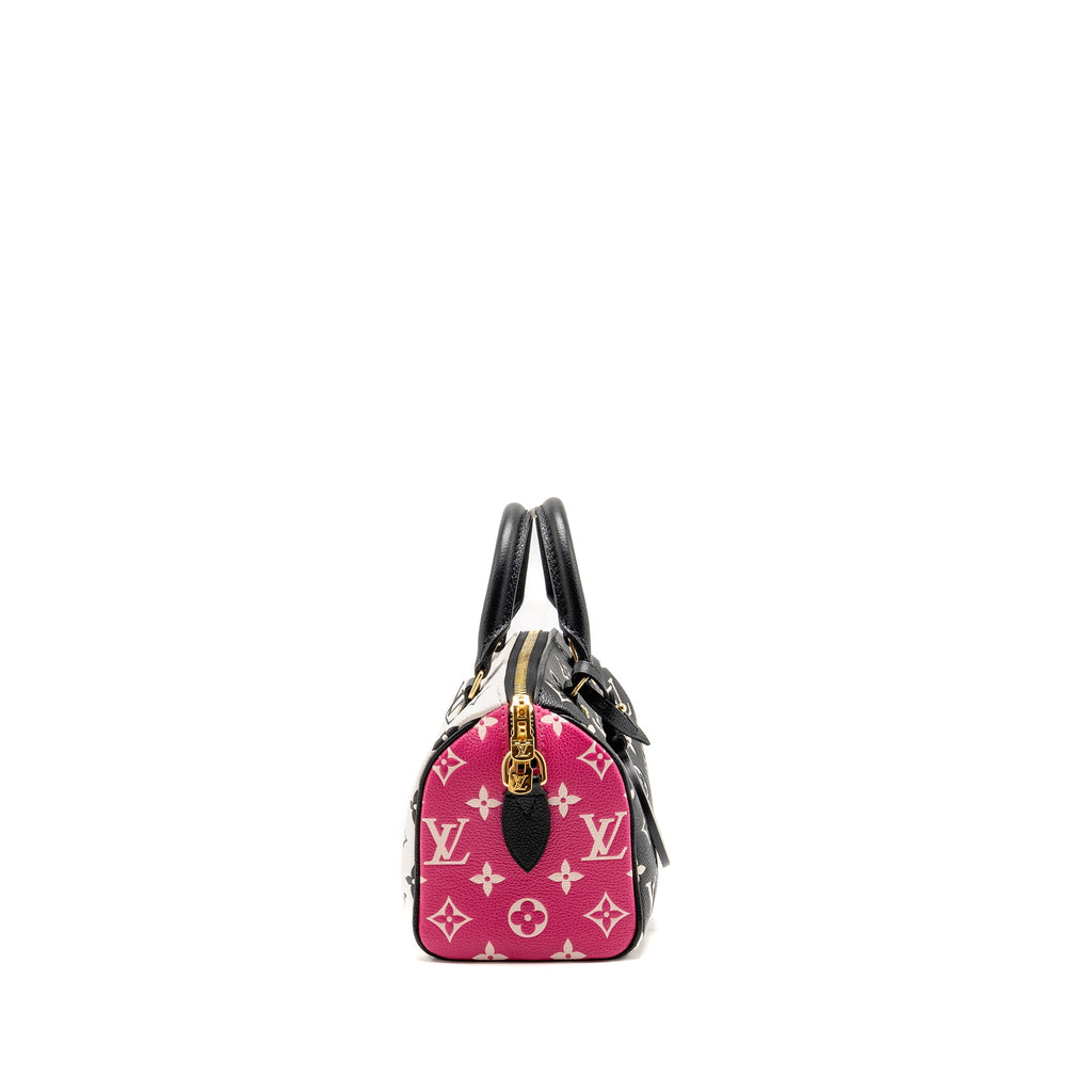louis-vuitton-speedy-20-bandouliere-monogram-empreinte-leather-black-pink-white-ghw