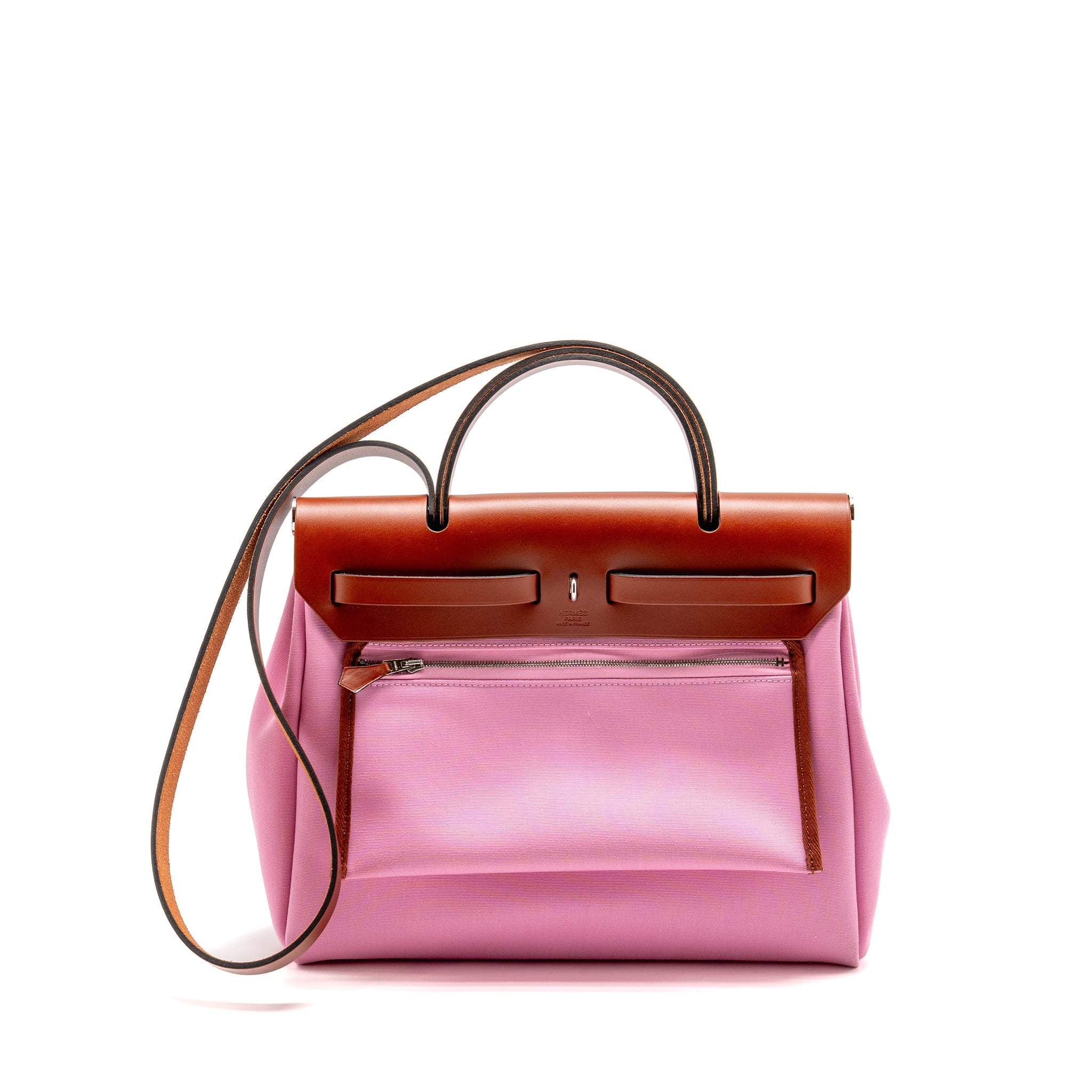 hermes-herbag-31-zip-bag-canvas-hunter-leather-pink-cuivre-shw-stamp-y