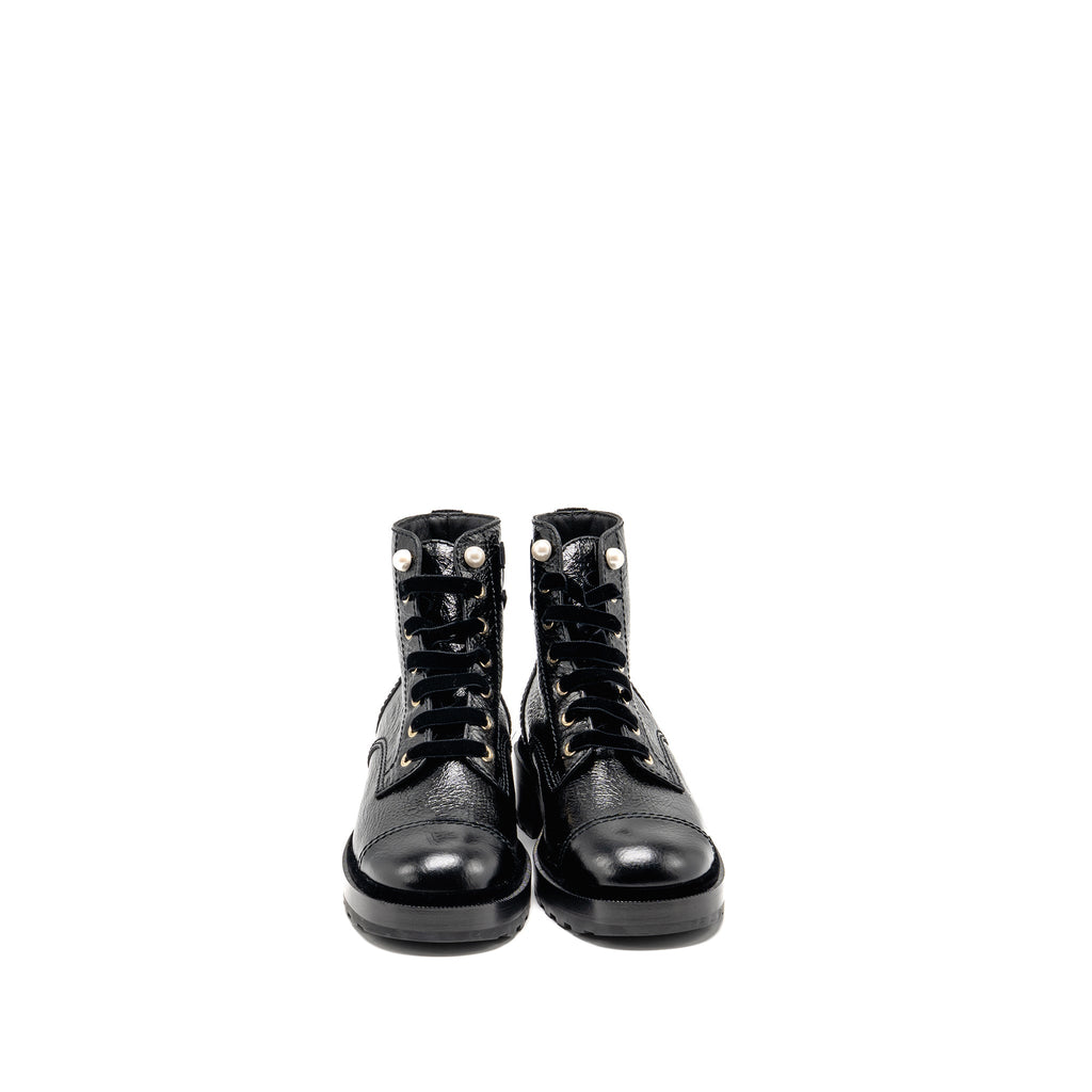 chanel-size-39-lace-up-boots-shiny-calfskin-black