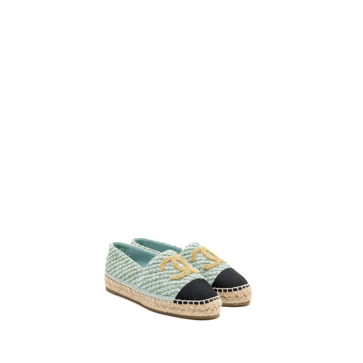 chanel-size-36-23s-espadrilles-tweed-grosgrain-light-blue-green-black-copy