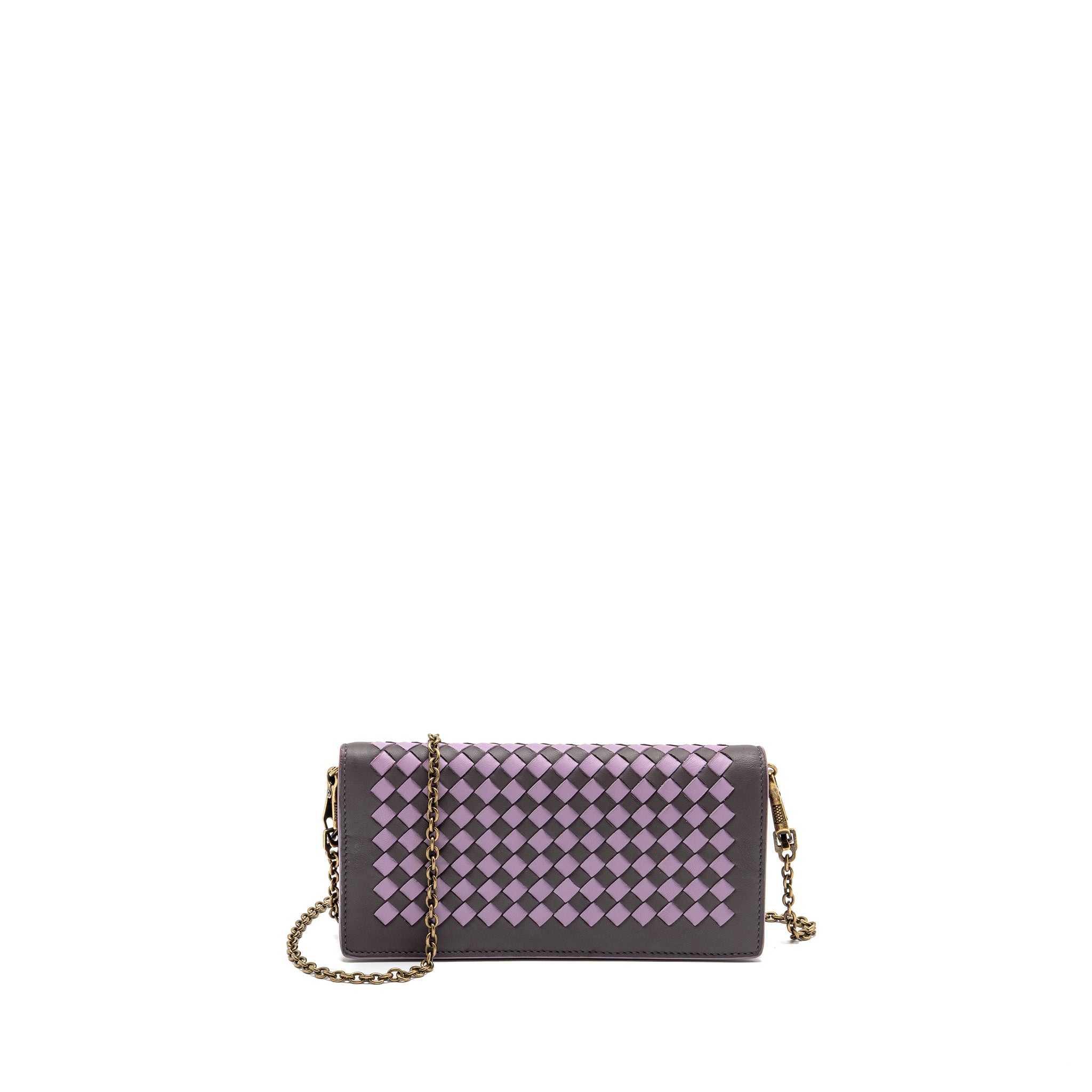 bottega-veneta-intrecciato-wallet-on-chain-leather-purple-grey-ghw