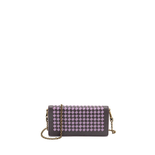 bottega-veneta-intrecciato-wallet-on-chain-leather-purple-grey-ghw