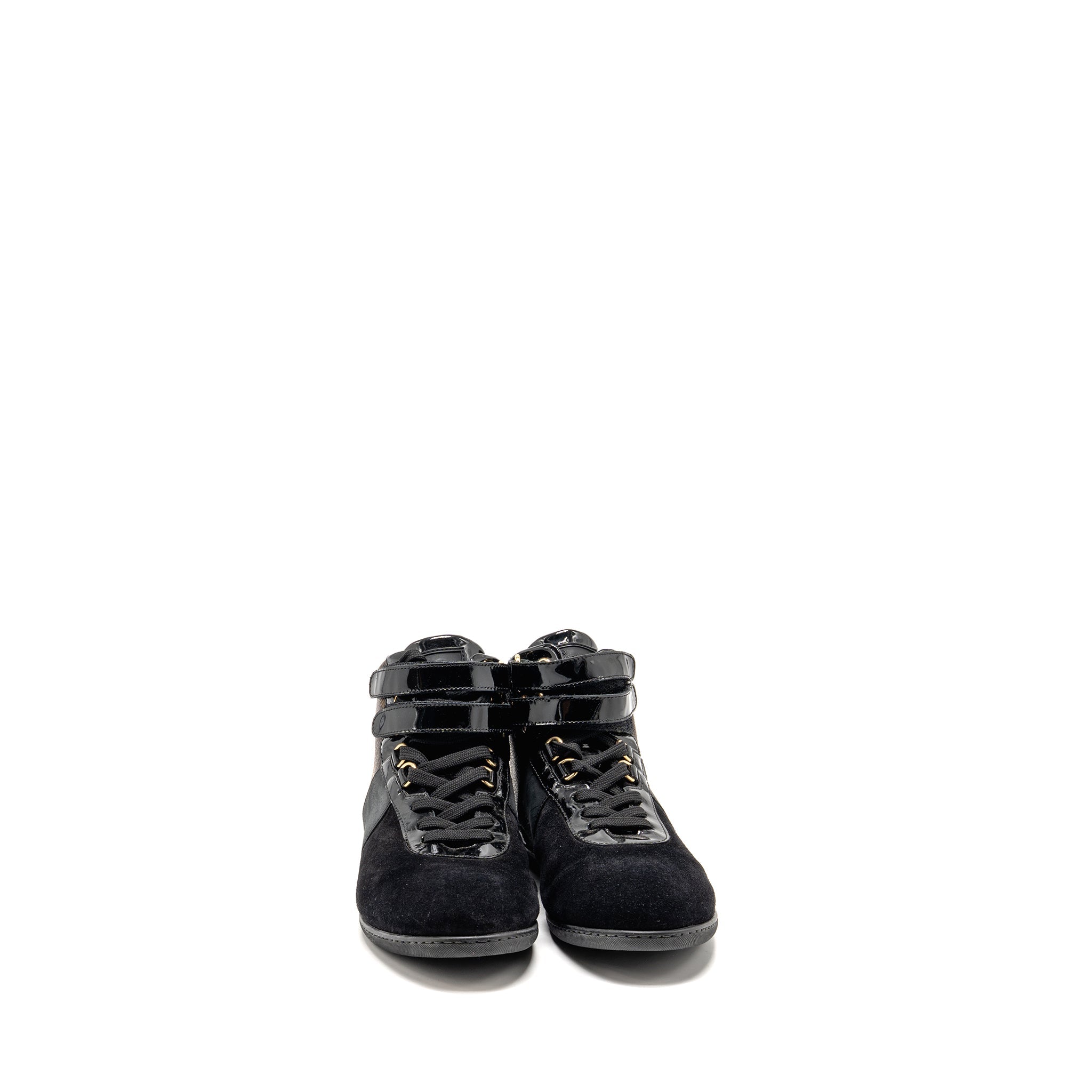 louis-vuitton-size-38-5-move-up-sneakers-monogram-canvas-suede-patent-black-ghw