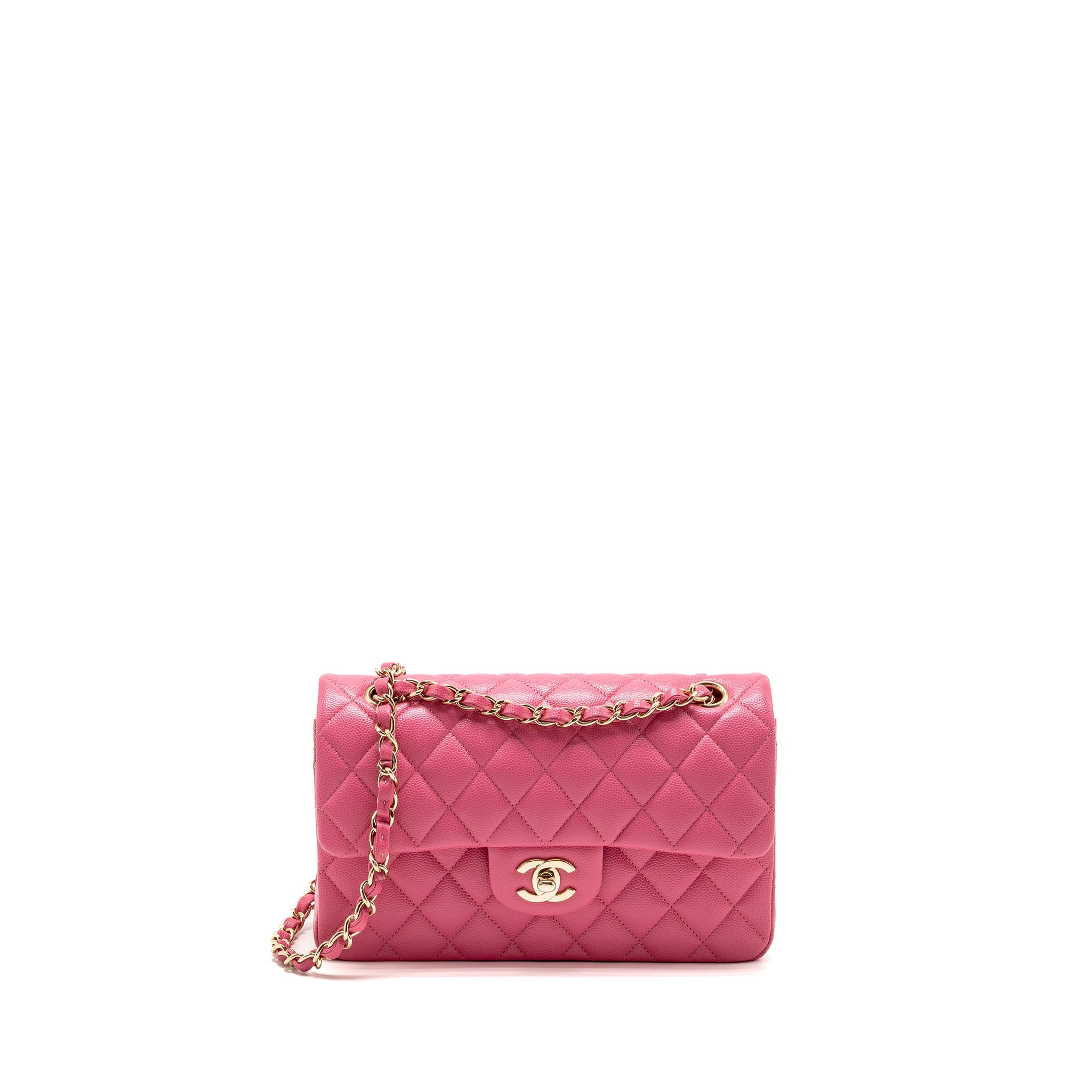 chanel-small-classic-double-flap-bag-caviar-hot-pink-lghw