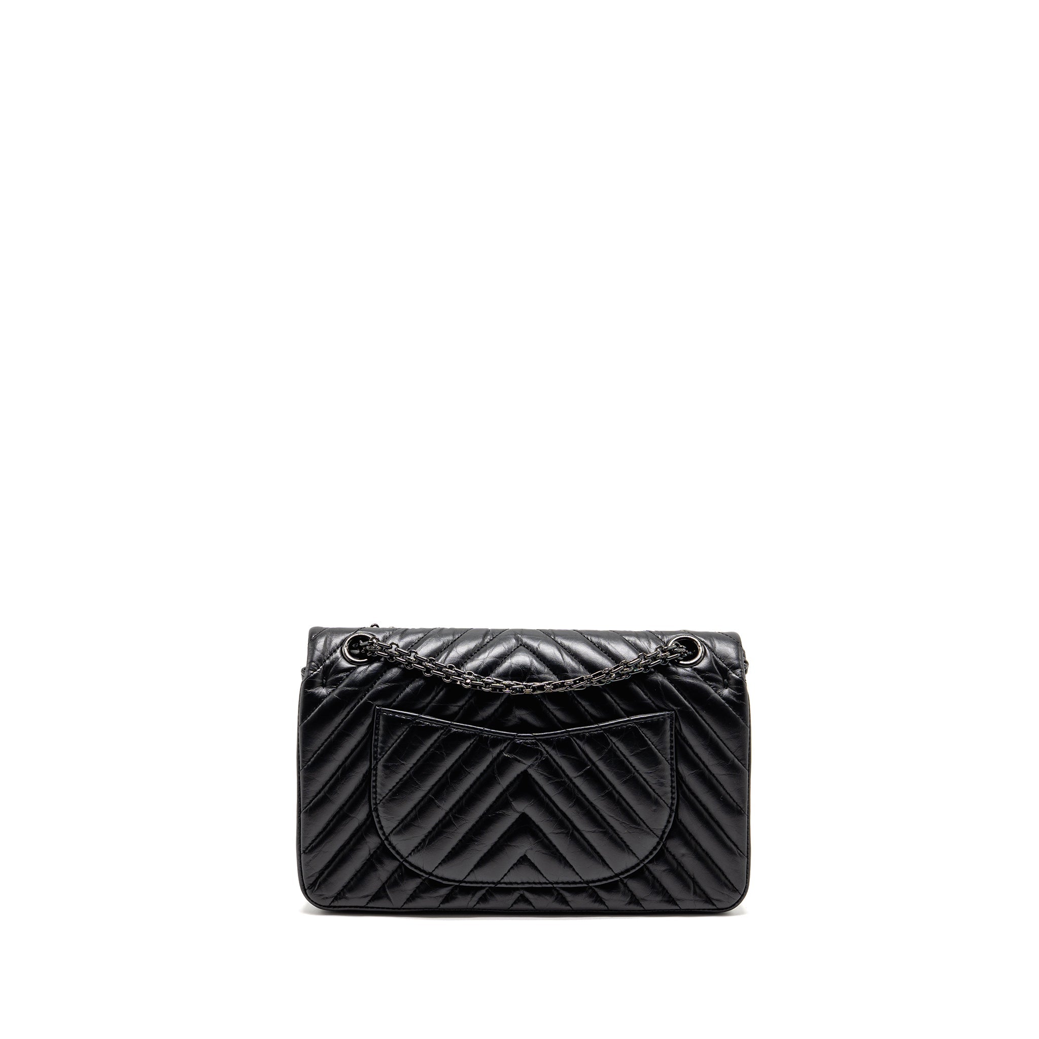 chanel-small-2-55-reissue-double-flap-bag-chevron-aged-calfskin-so-black-copy
