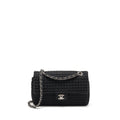 chanel-medium-classic-double-flap-bag-tweed-black-shw-copy