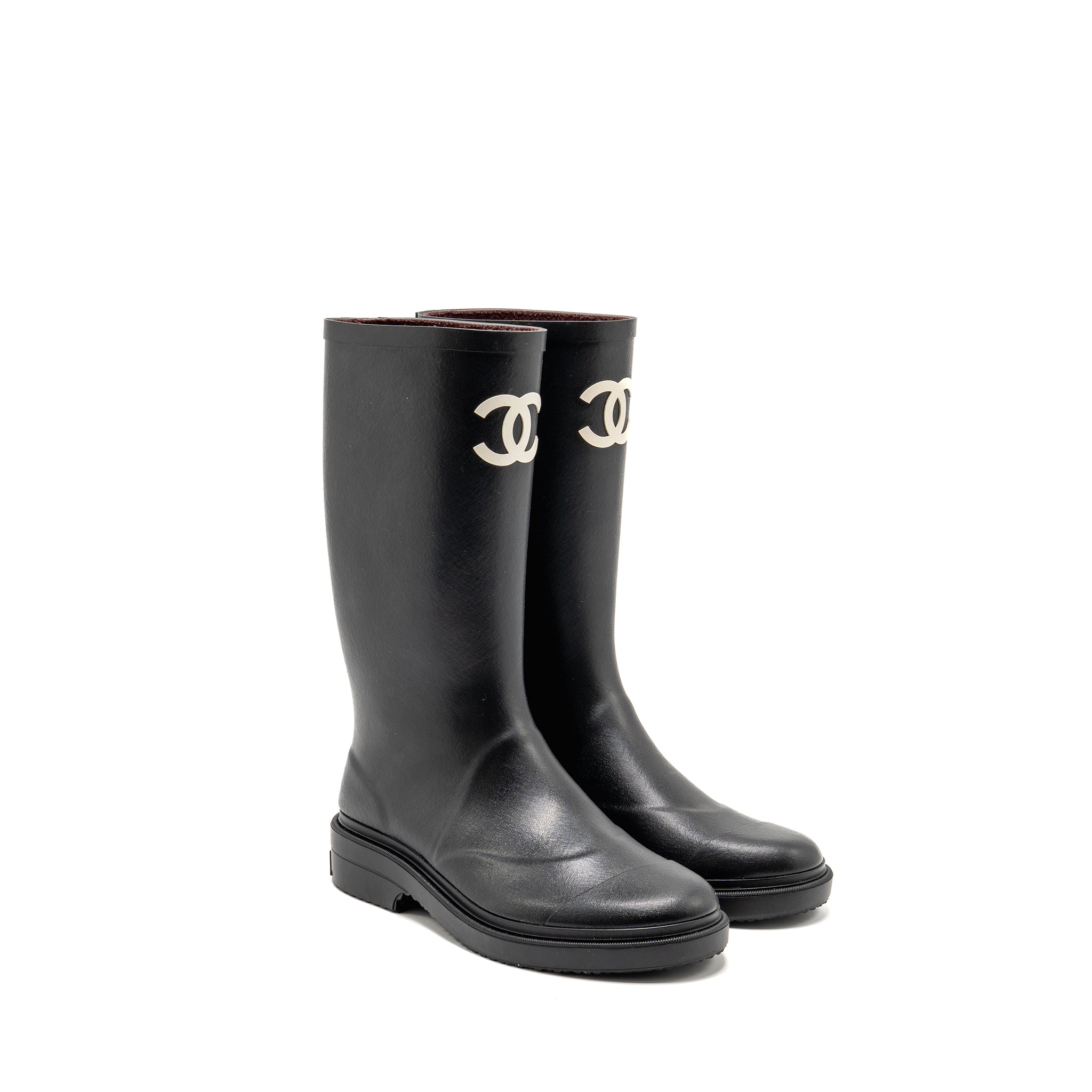 chanel-size-39-25b-high-boots-caoutchouc-black
