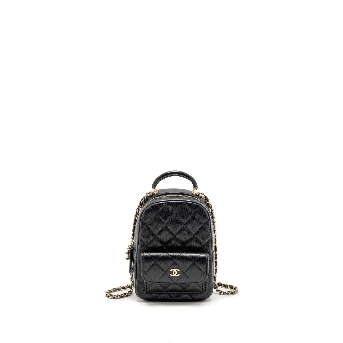 MINI BACKPACK / CROSSBODY BAG CAVIAR BLACK LGHW (MICROCHIP)