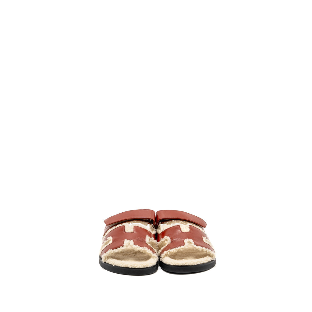 hermes-size-37-femme-chypre-sandals-glazed-napa-shearling-rouge-sanguine-ecru-copy
