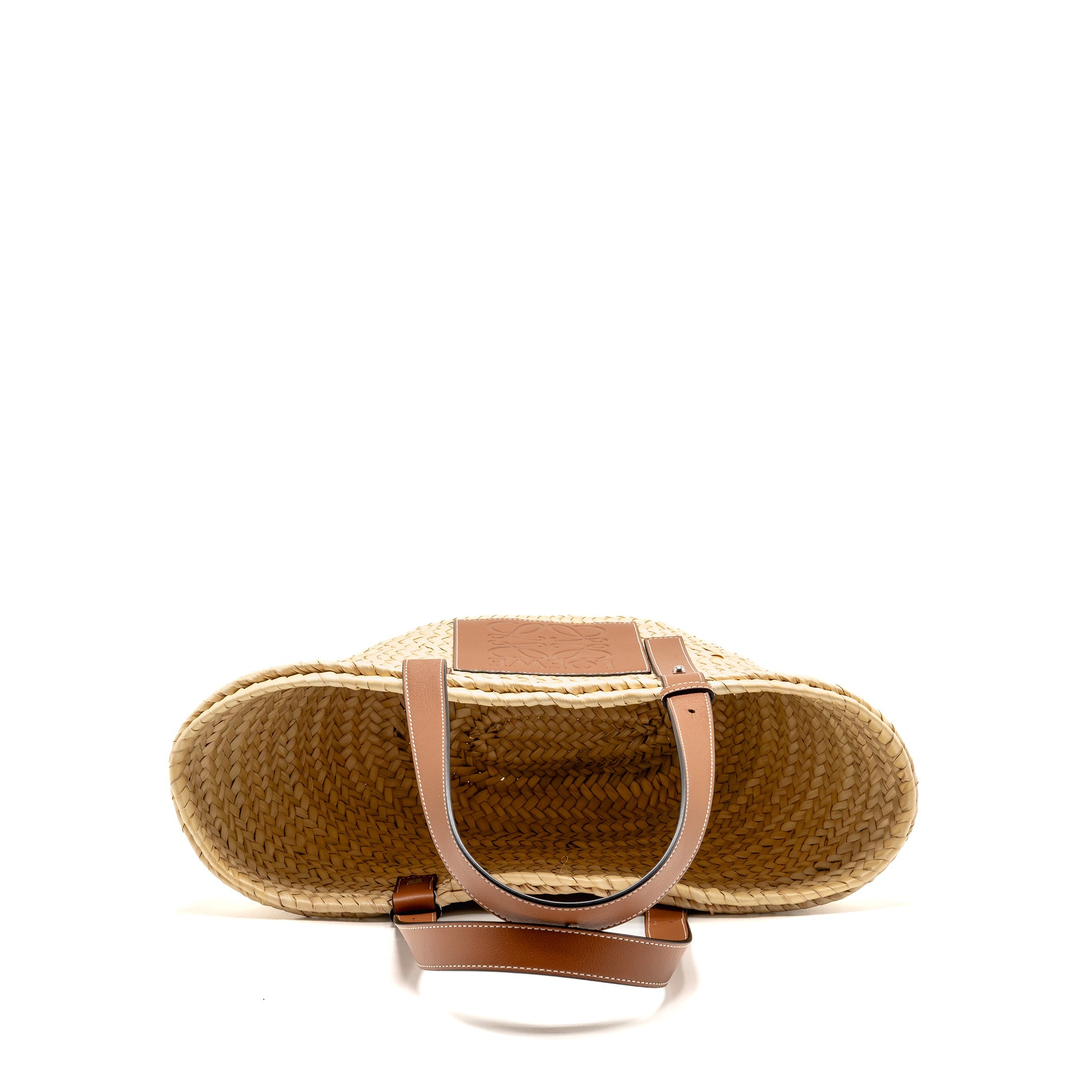 loewe-basket-bag-leather-trimmed-woven-raffia-palm-leaf-calfskin-natural-tan-shw