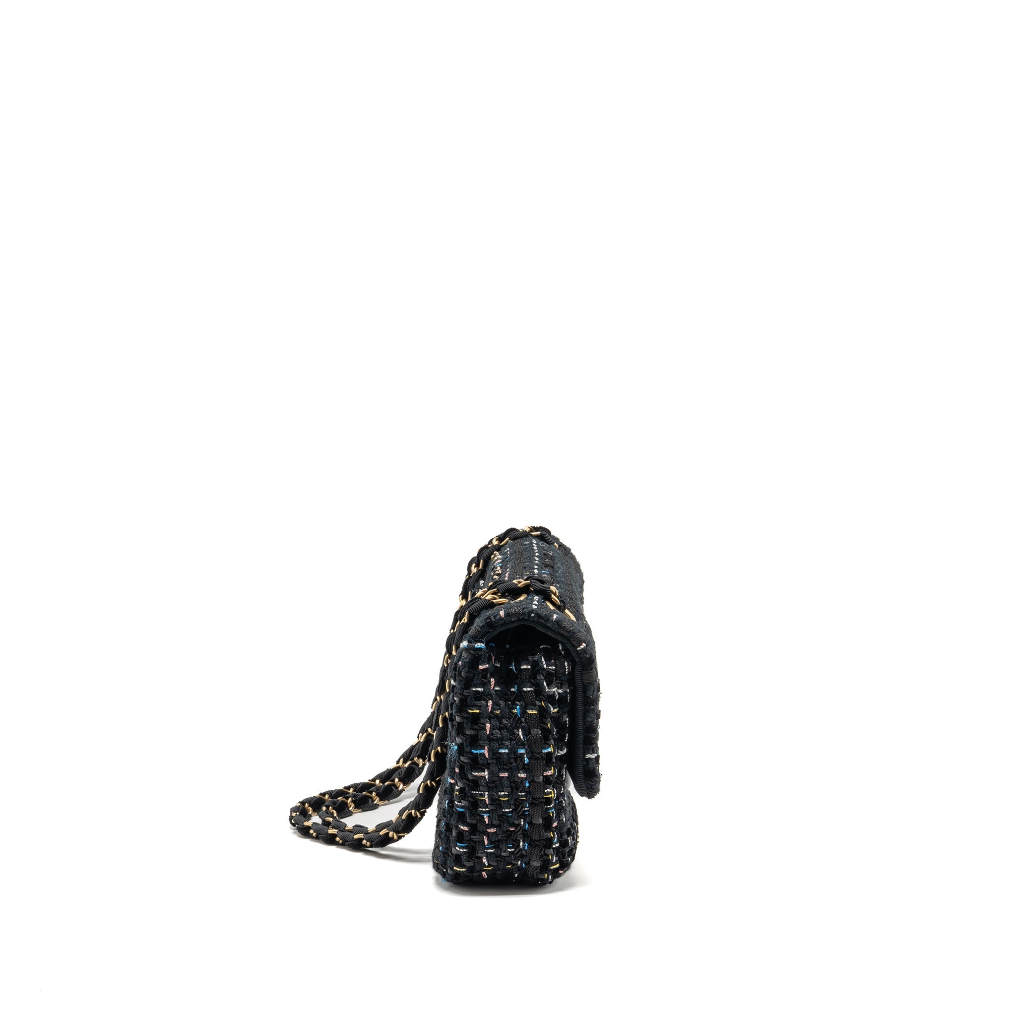 chanel-medium-single-flap-bag-tweed-black-ghw