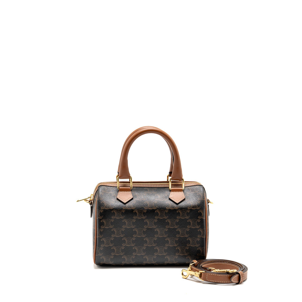 celine-small-boston-bag-triomphe-canvas-calfskin-tan-ghw-1