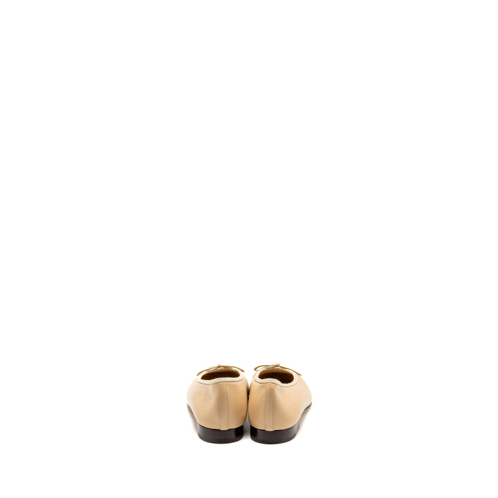 chanel-size-37-ballerinas-flat-shoes-lambskin-beige-black