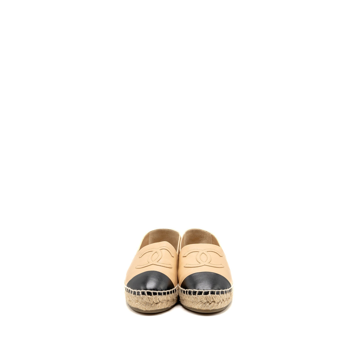chanel-size-37-espadrilles-beige-black