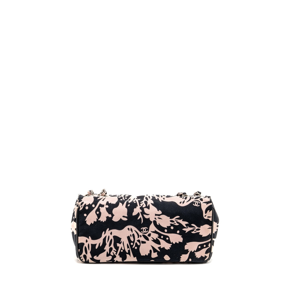 chanel-mirror-charm-single-flap-bag-fabric-black-pink-shw