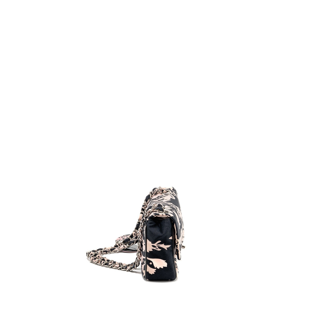 chanel-mirror-charm-single-flap-bag-fabric-black-pink-shw