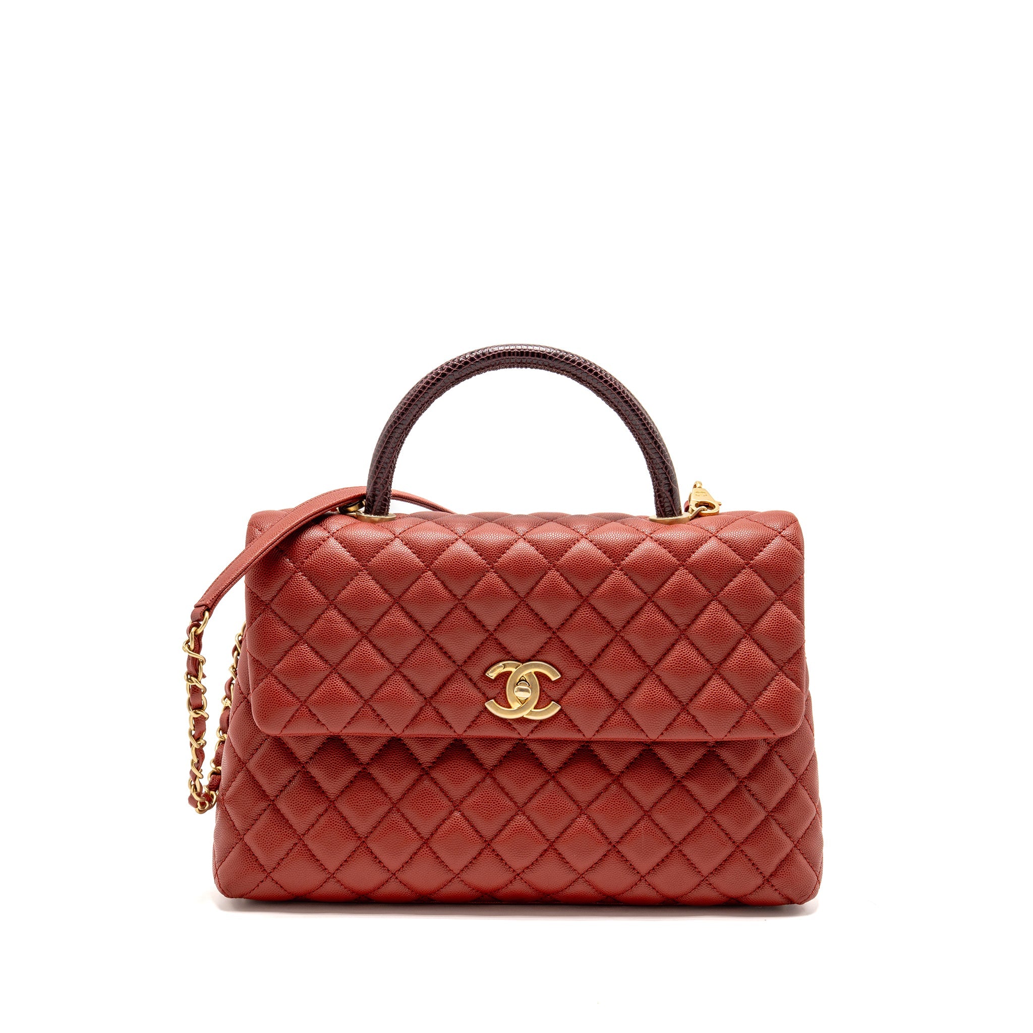 chanel-large-coco-handle-with-lizard-handle-caviar-red-ghw