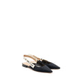 dior-size-37-ballerina-slingback-sandals-fabric-leather-black