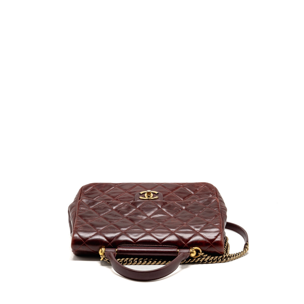 chanel-16a-gold-bar-top-handle-flap-bag-glazed-calfskin-burgundy-ghw