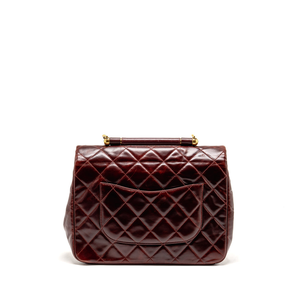 chanel-16a-gold-bar-top-handle-flap-bag-glazed-calfskin-burgundy-ghw
