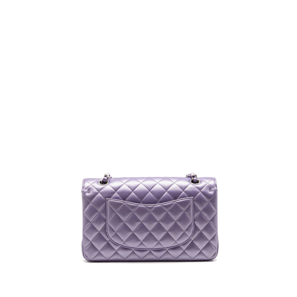 chanel-medium-classic-double-flap-bag-lambskin-iridescent-purple-shw-microchip