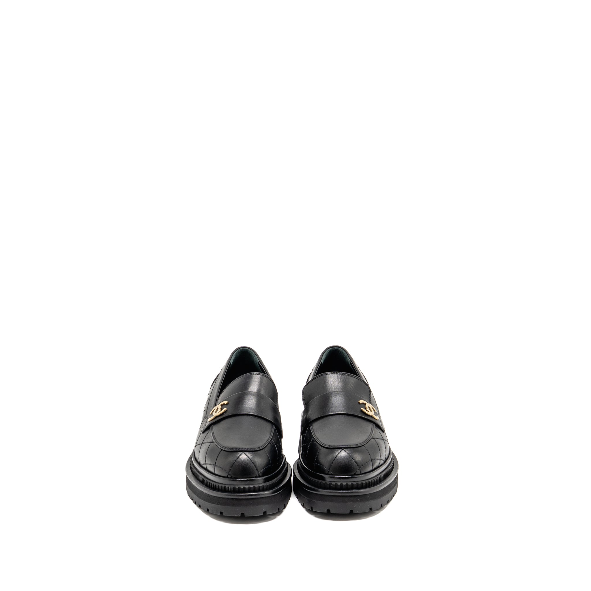 chanel-23a-size-37-qulited-cc-platform-loafers-black-lghw