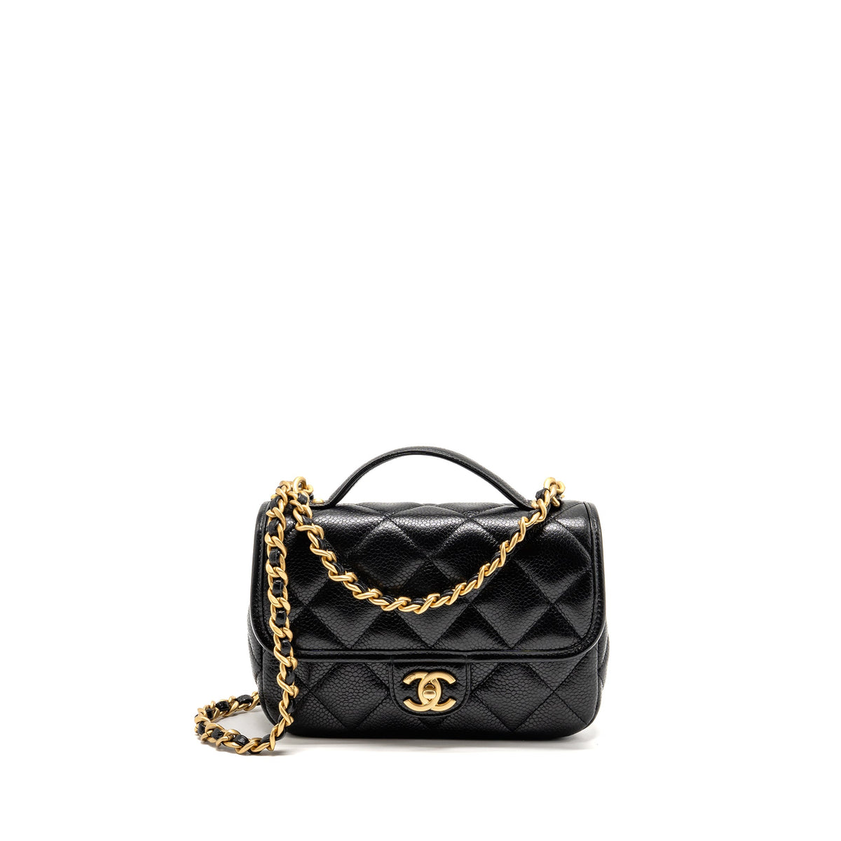 chanel-top-handle-quilted-cc-flap-bag-grained-shiny-calfskin-black-ghw-microchip-copy