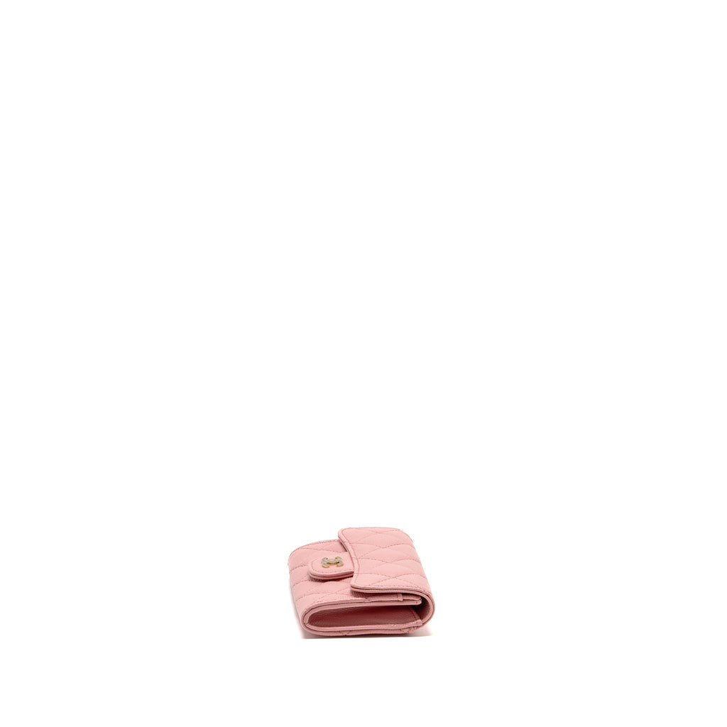 chanel-classic-flap-card-holder-caviar-pink-lghw
