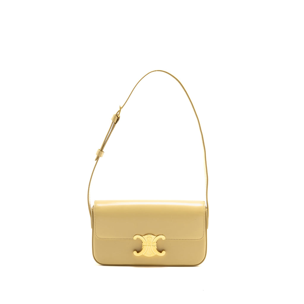 celine-claude-triomphe-bag-shiny-calfskin-light-yellow-ghw-copy
