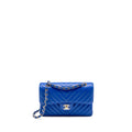 chanel-small-classic-double-flap-bag-chevron-caviar-blue-lghw