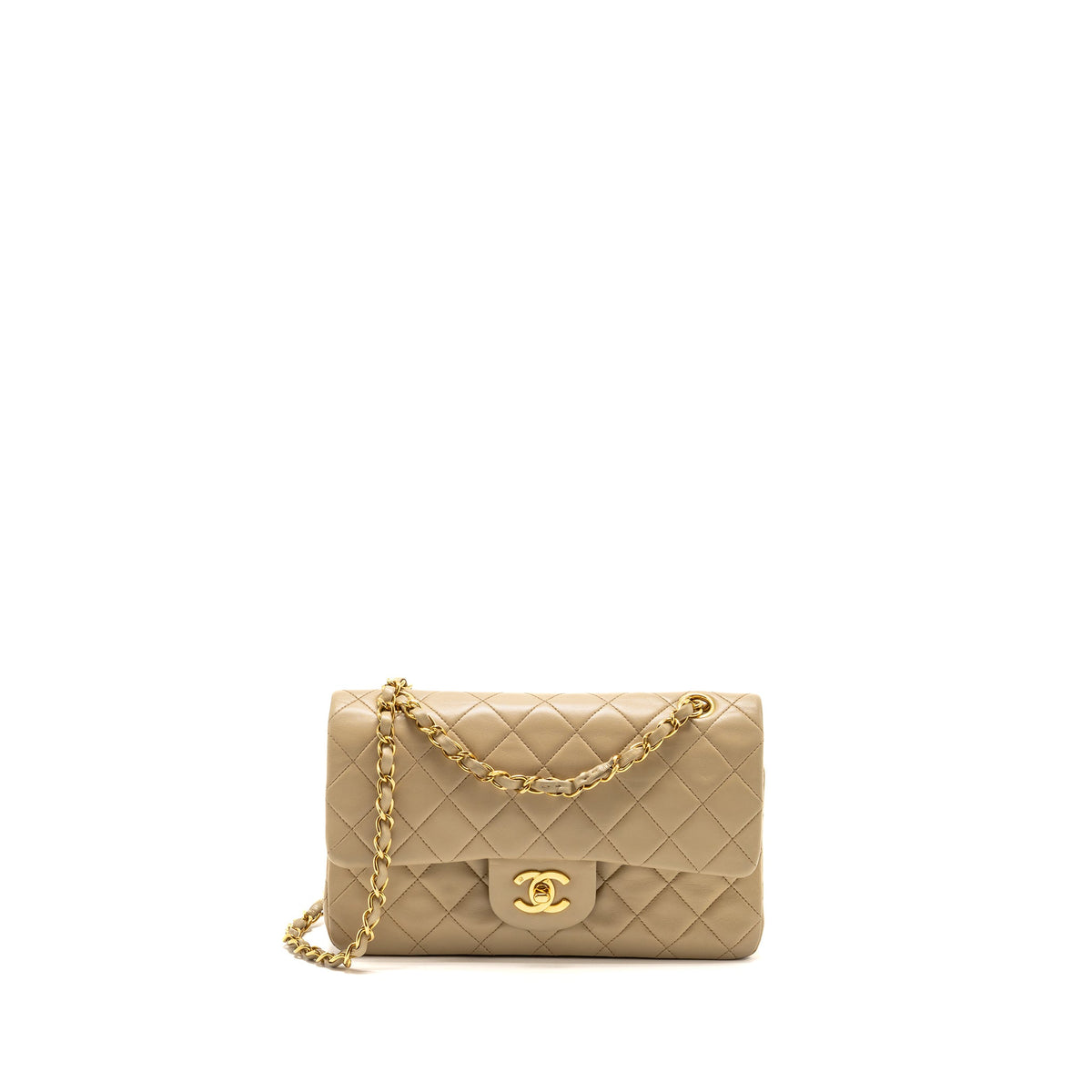 chanel-vintage-small-classic-double-flap-bag-lambskin-beige-ghw