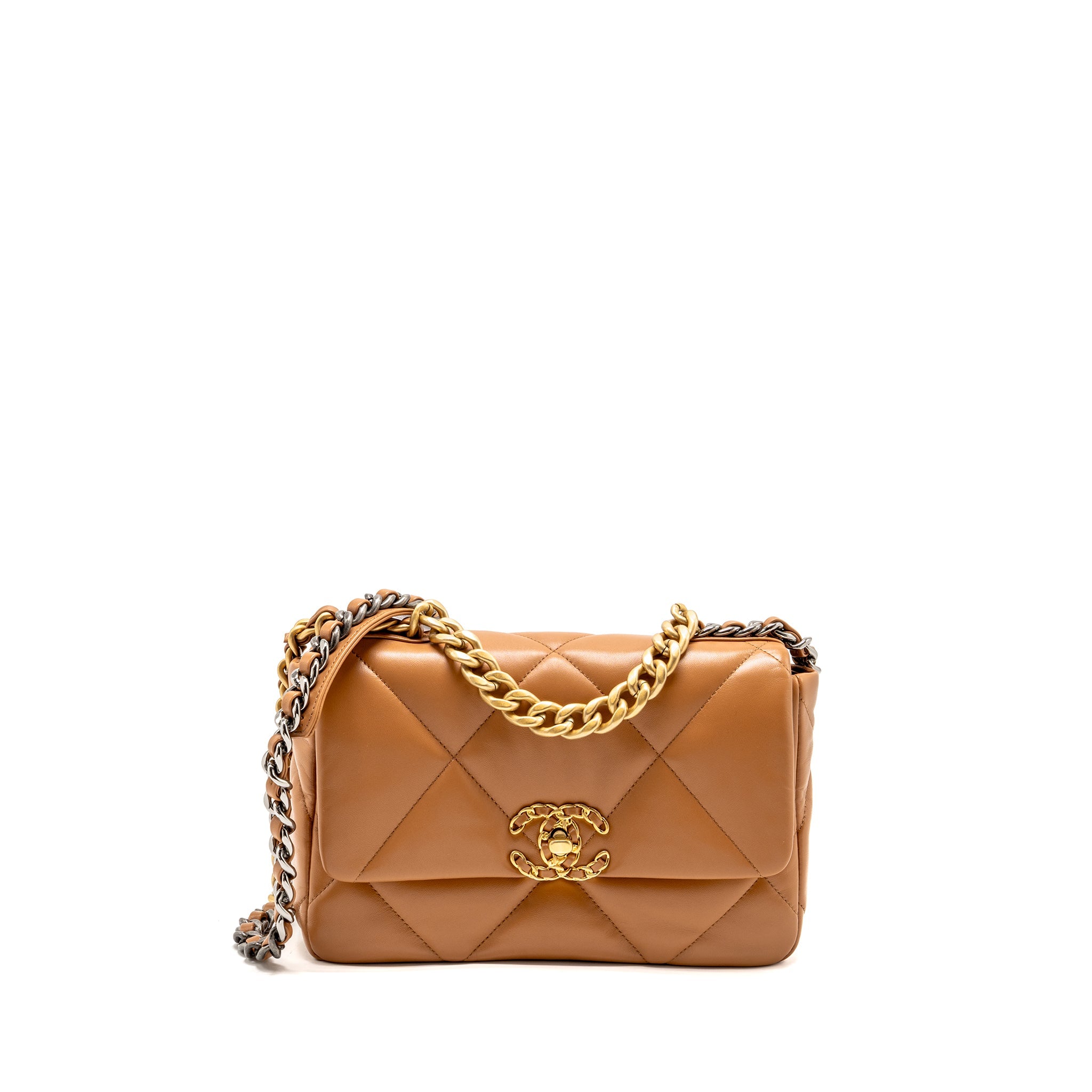 chanel-small-19-bag-lambskin-caramel-multicoloured-hardware-microchip-copy