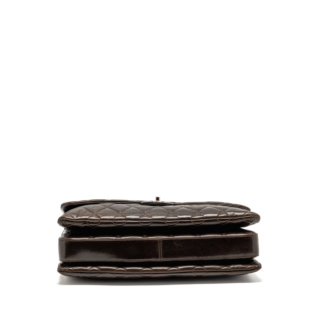 chanel-large-quilted-flap-bag-with-chain-lambskin-dark-brown-shw