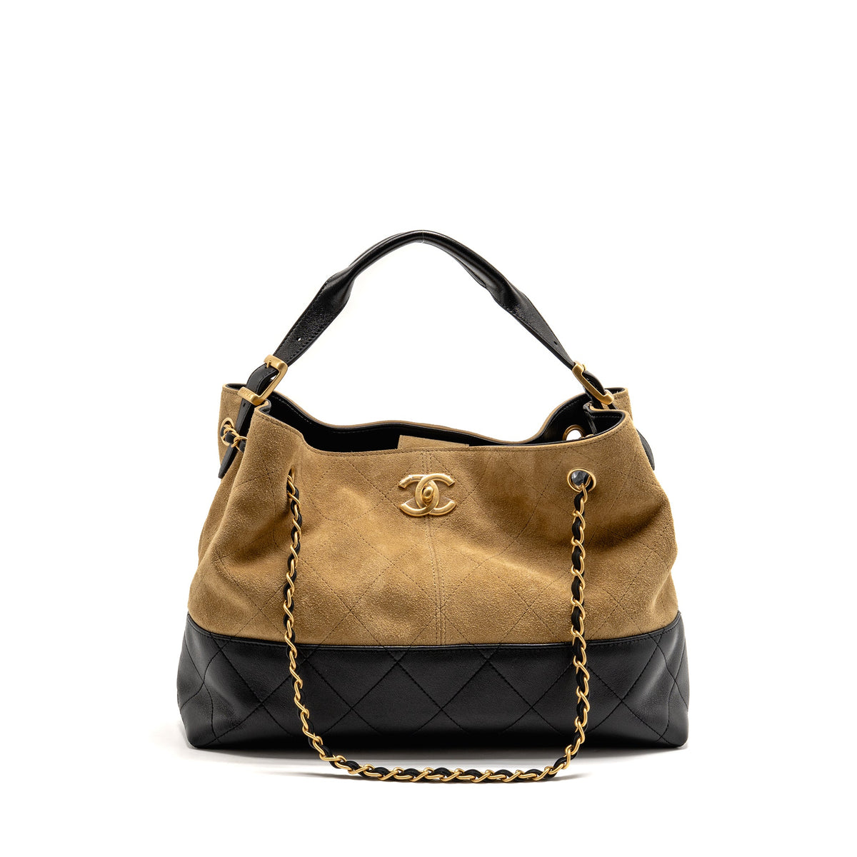 chanel-small-shopping-bag-suede-shiny-lambskin-beige-black-ghw-microchip