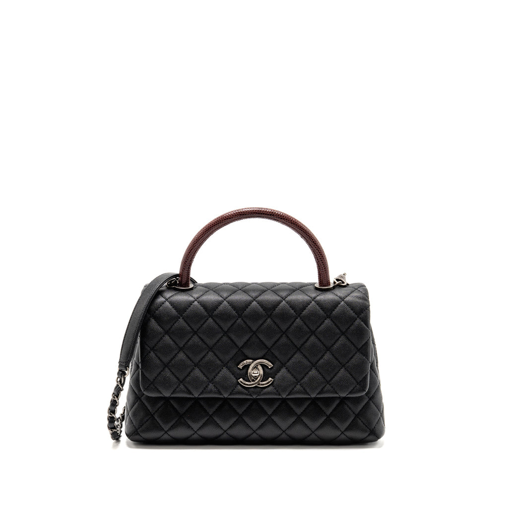 chanel-medium-coco-handle-caviar-lizard-handle-black-burgundy-ruthenium-hardware-copy-1