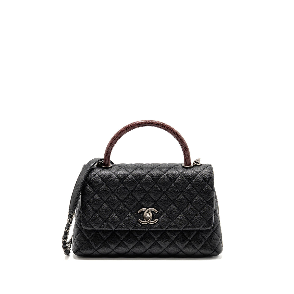 chanel-medium-coco-handle-caviar-lizard-handle-black-burgundy-ruthenium-hardware-copy-1