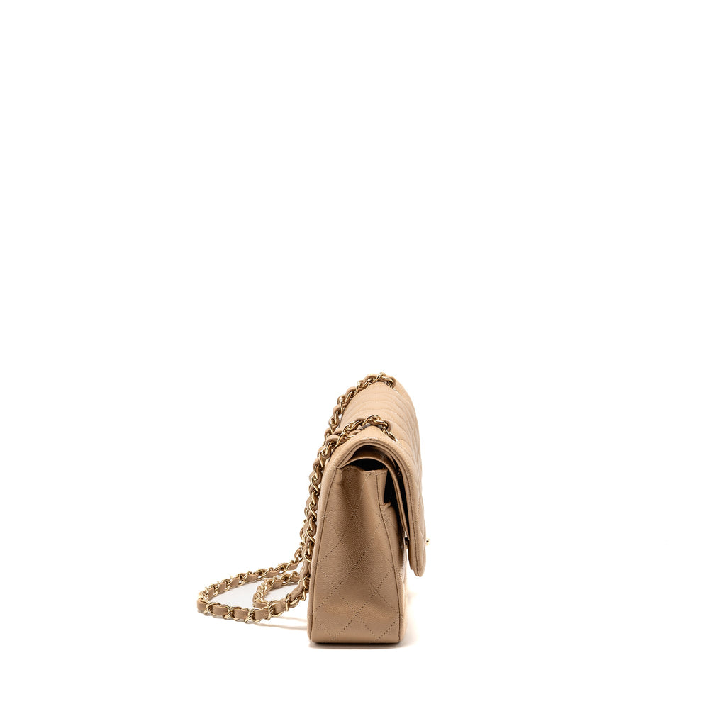 chanel-medium-classic-double-flap-bag-caviar-dark-beige-lghw-copy